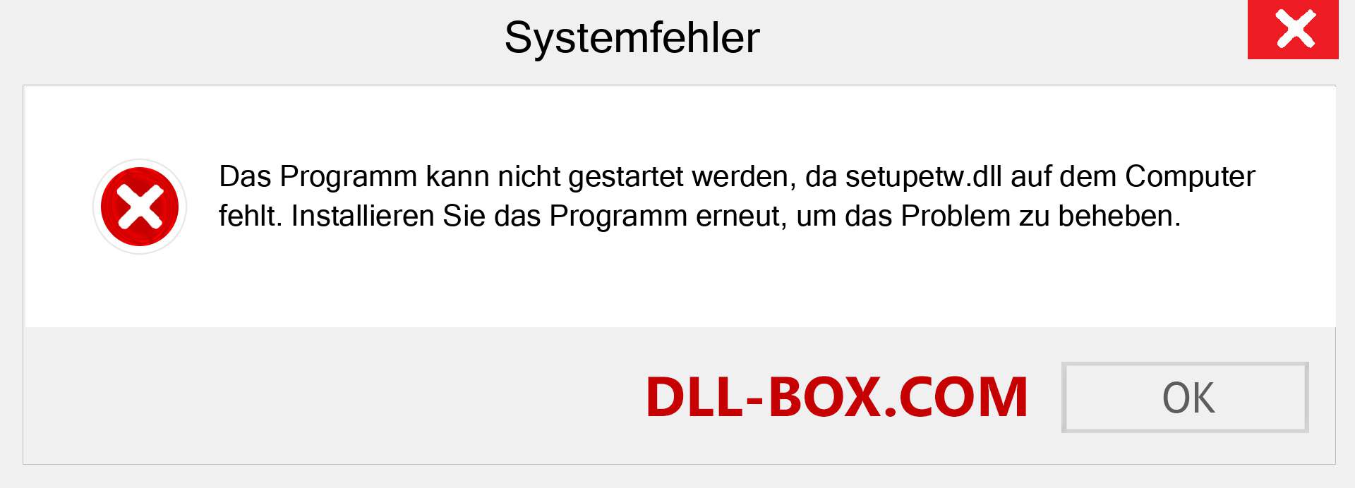 setupetw.dll-Datei fehlt?. Download für Windows 7, 8, 10 - Fix setupetw dll Missing Error unter Windows, Fotos, Bildern