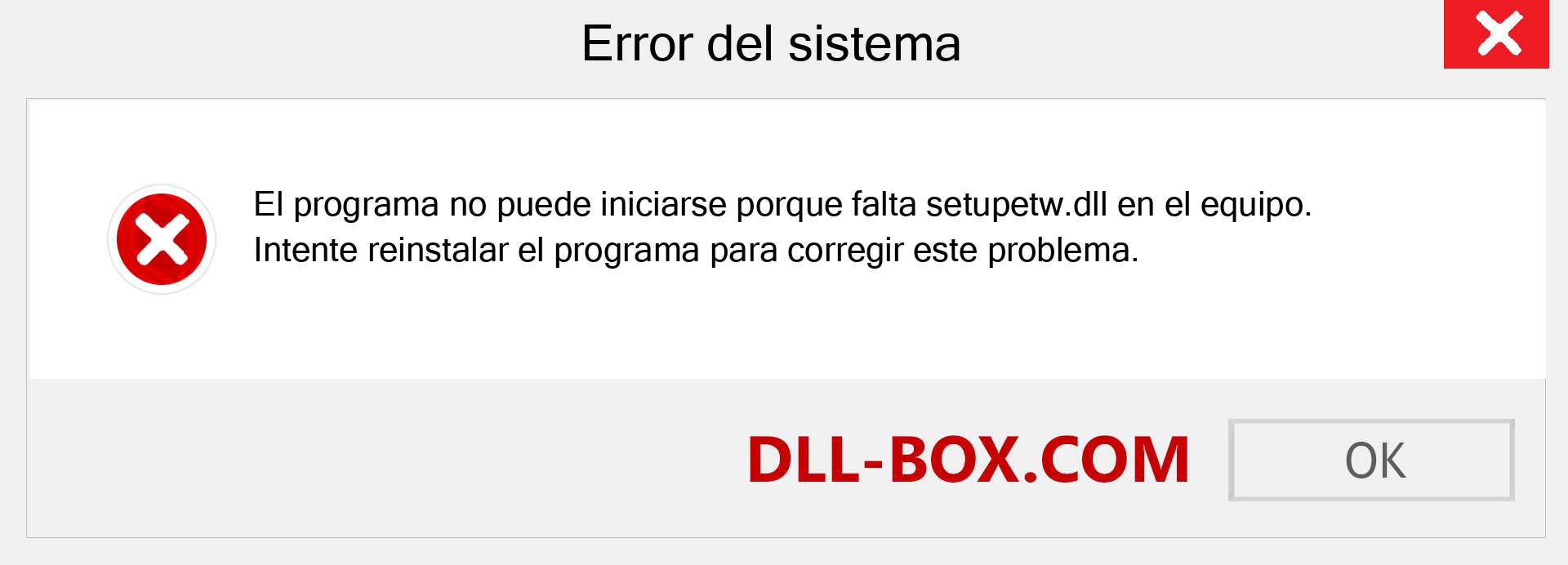 ¿Falta el archivo setupetw.dll ?. Descargar para Windows 7, 8, 10 - Corregir setupetw dll Missing Error en Windows, fotos, imágenes